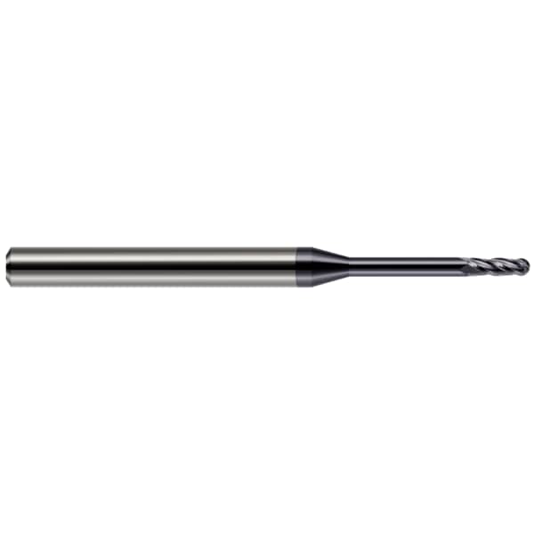 Miniature End Mill - 4 Flute - Ball, 0.0450", Shank Dia.: 1/8"